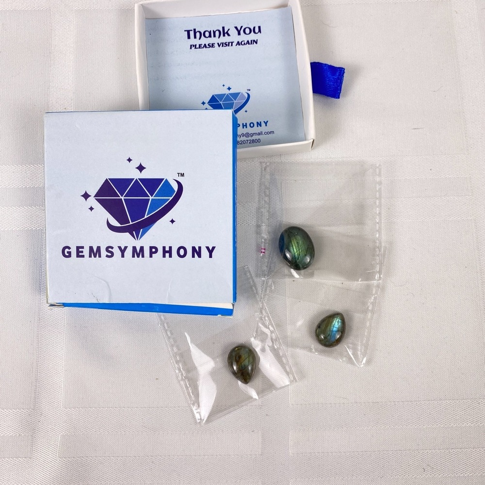 Gemsymphony - 3 loose Labradorite mineral stones
